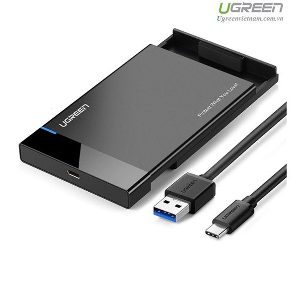 Hộp đựng ổ cứng 2.5 inch SATA chuẩn USB Type C Hỗ trợ 6TB  cao cấp Ugreen 50743 - Hàng chính hãng BH 18 tháng