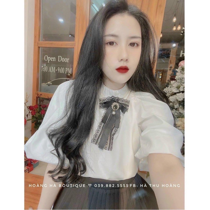 ÁO THÔ KIỂU TAY BỒNG NƠ REN MS15000