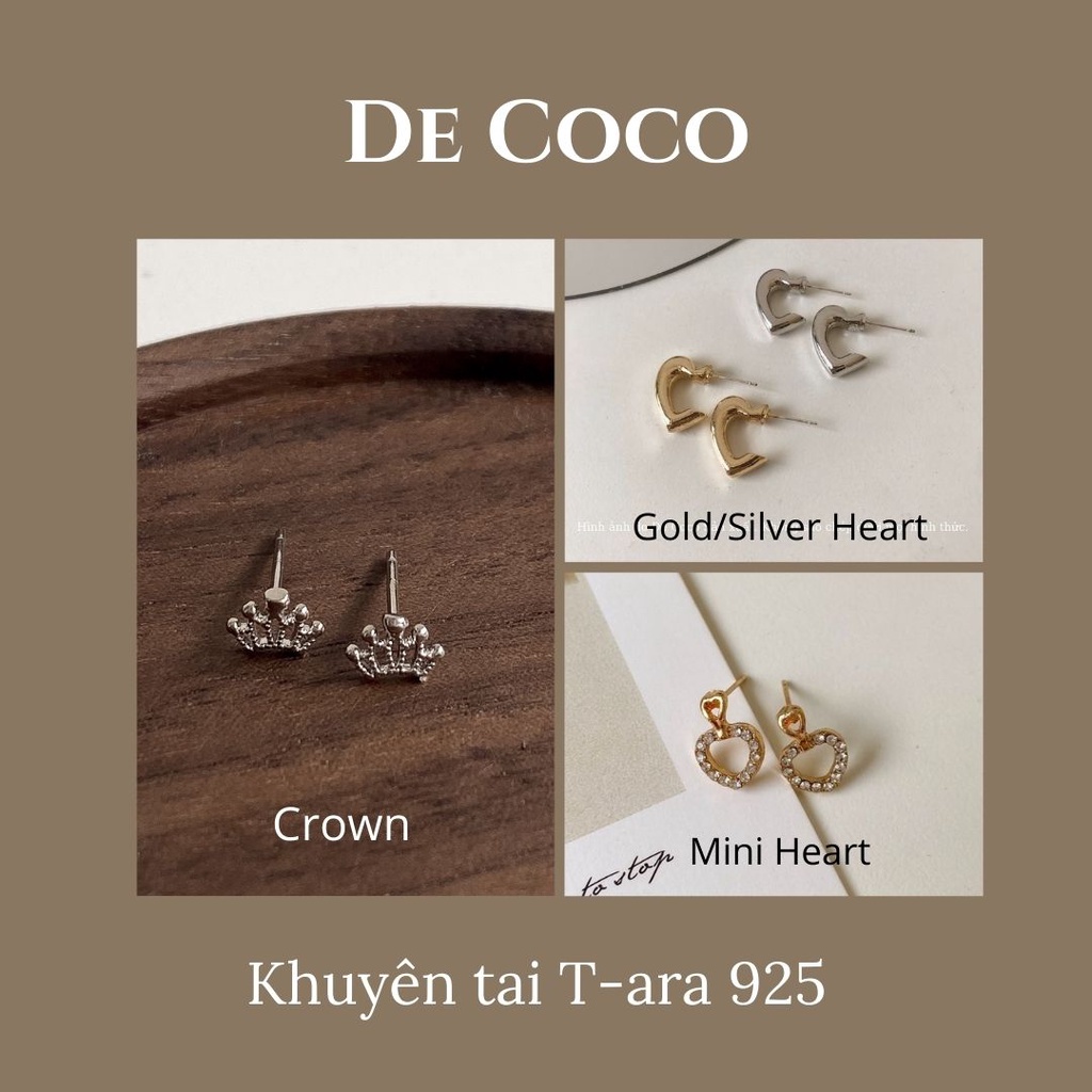 Khuyên tai nụ đính đá T-ARA De Coco