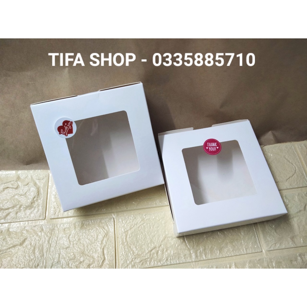 Loại nhỏ - Hộp đựng bánh hanmade kt 13,5x13,5x5cm có sẵn