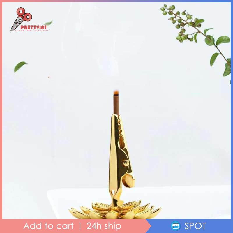 [Prettyia1] Kẹp Đốt Trầm Hương Màu Vàng Đồng Trang Trí Bàn Ngồi Thiền