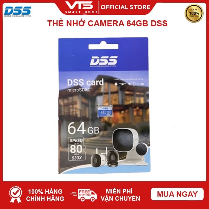 [NPP CHÍNH HÃNG] Thẻ nhớ 64GB DSS Micro SD Class 10 - Chuyên Dụng Cho Camera - Bảo Hành 3 Năm - VTS Smarthome