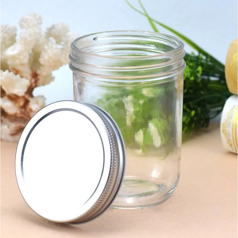 HŨ THỦY TINH 500ML NẮP TRÒN NHÔM MIỆNG RỘNG ĐỰNG ĐỒ KHÔ, THỰC PHẨM, GIA VỊ | BigBuy360 - bigbuy360.vn