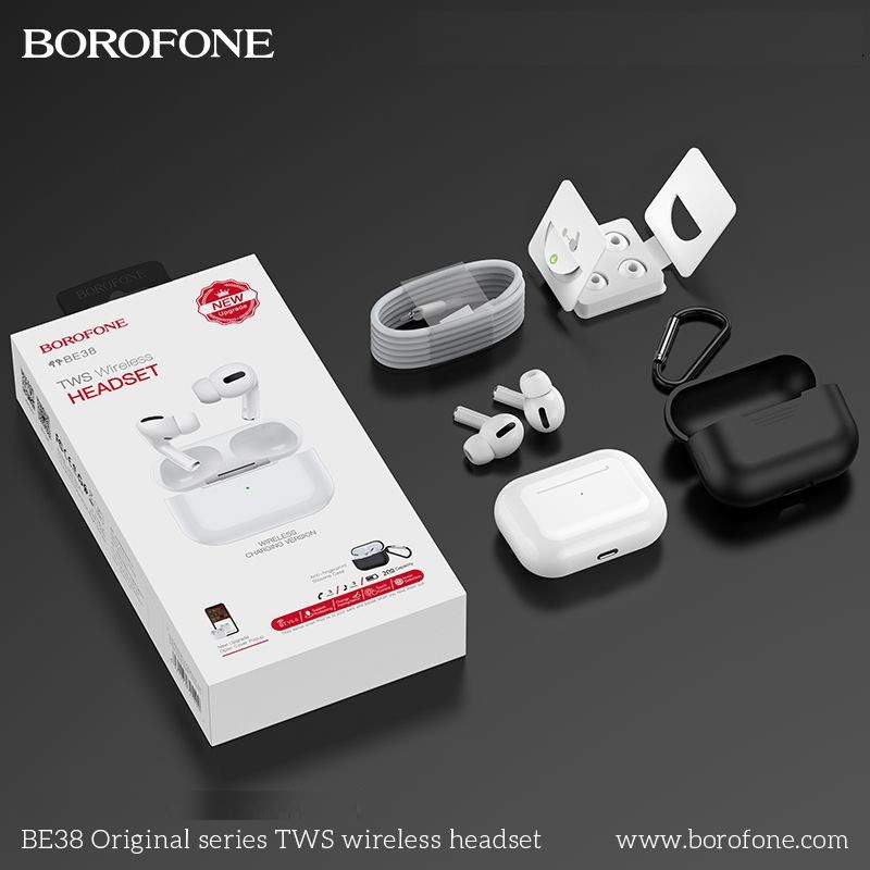 Tai nghe đôi Bluetooth True Wireless Borofone BE38 Original series V5.0 - Hỗ trợ sạc không dây (Trắng) - Phụ Kiện 1986