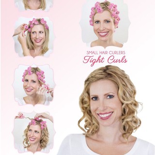 LÔ SOFT PINK CURLERS Lô uốn xoăn tóc không dùng nhiệt chất liệu cao su dẻo không gây đau tóc