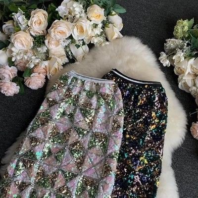 [Hàng order] Váy đính sequin lấp lánh váy chân váy cạp cao sang chảnh V89 - Có ảnh thật | BigBuy360 - bigbuy360.vn