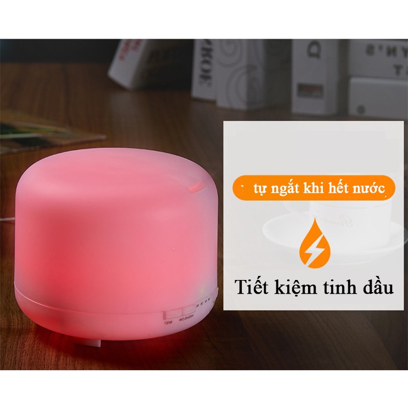 Máy xông tinh dầu Vdecor tích hợp loa bluetooth nghe nhạc hình trụ trắng 500ml