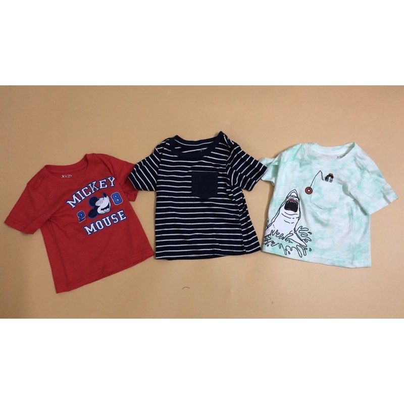 Áo thun bé trai cọc tay xuất khẩu size 1-5 tuổi