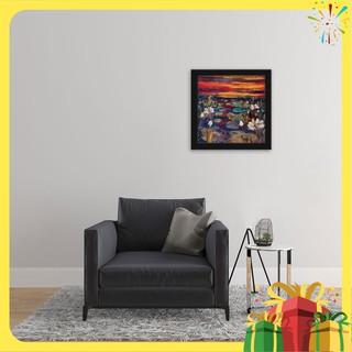 Tranh canvas đóng khung "Ao sen trắng" TT1902