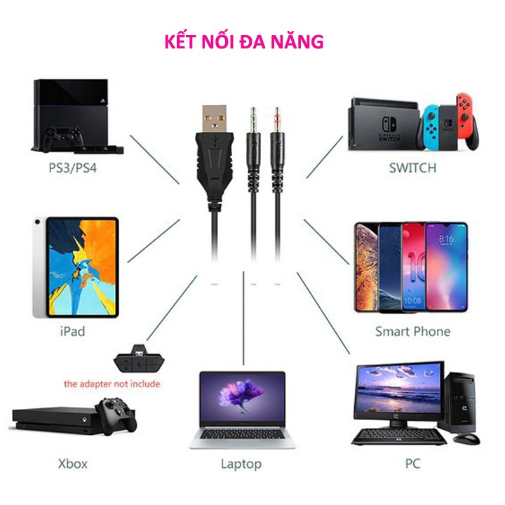 Mua Tai Nghe Giá Tốt , Tai Nghe Gaming New6all V2000 - Over Ear Cực Êm Tai