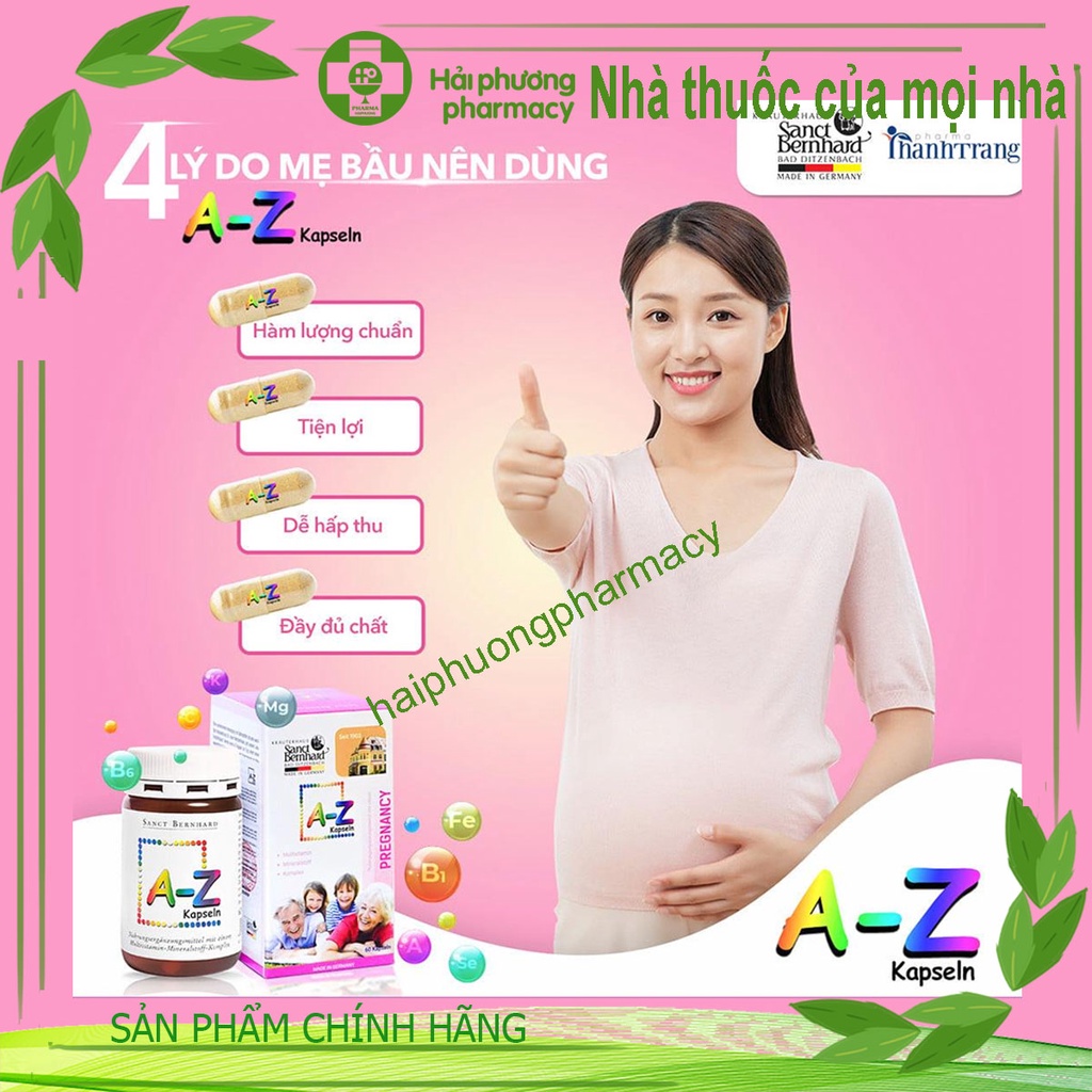 A-Z Kapseln, Viên uống bổ sung vitamin làm đẹp từ bên trong và khoáng chất tổng hợp - CHÍNH HÃNG SANCT BERNHARD 60 viên