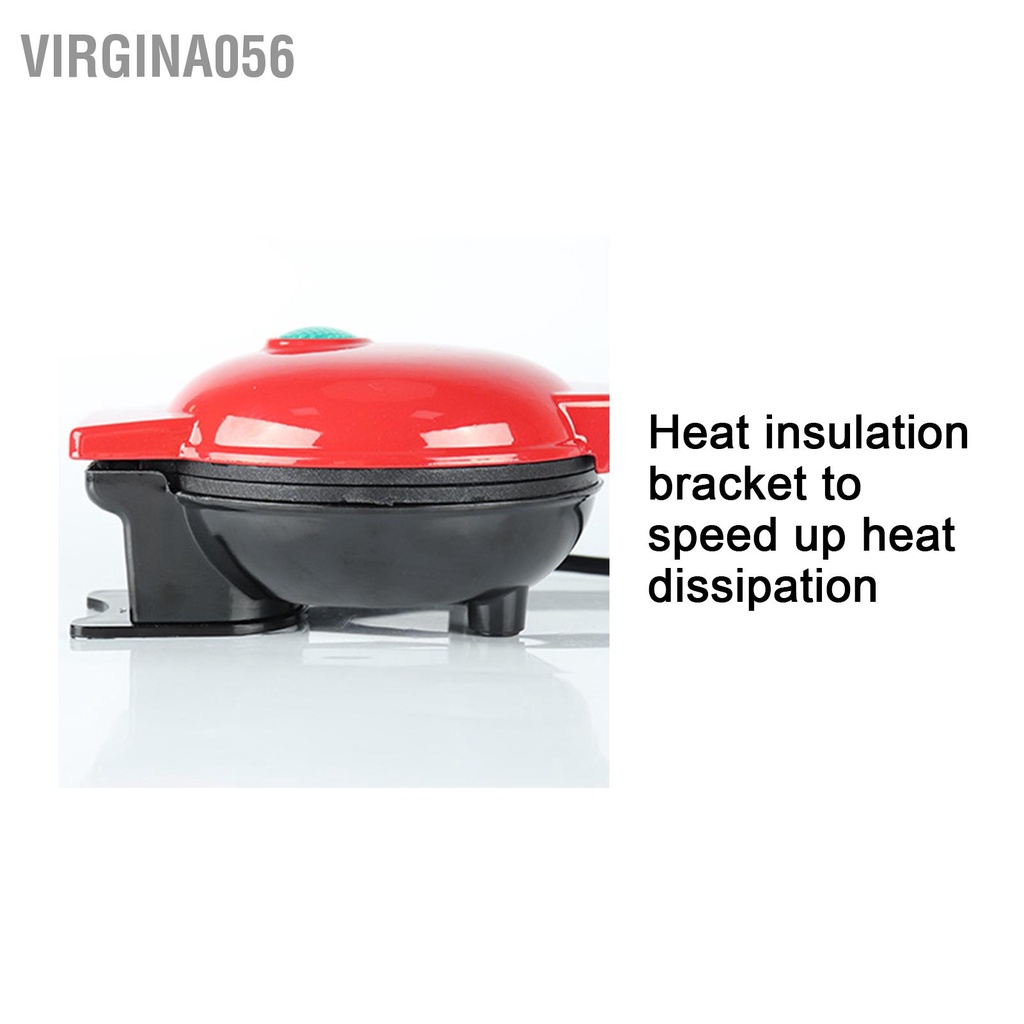 Virgina056 Máy làm bánh quế Red Home mini không dính mì ăn sáng cầm tay US Plug 100‑120V