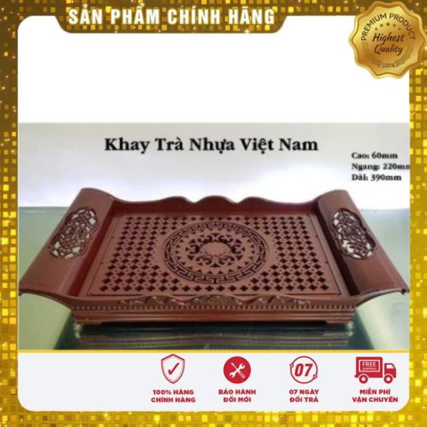 [Rẻ Vô Địch] Khay đựng ấm chén giả gỗ