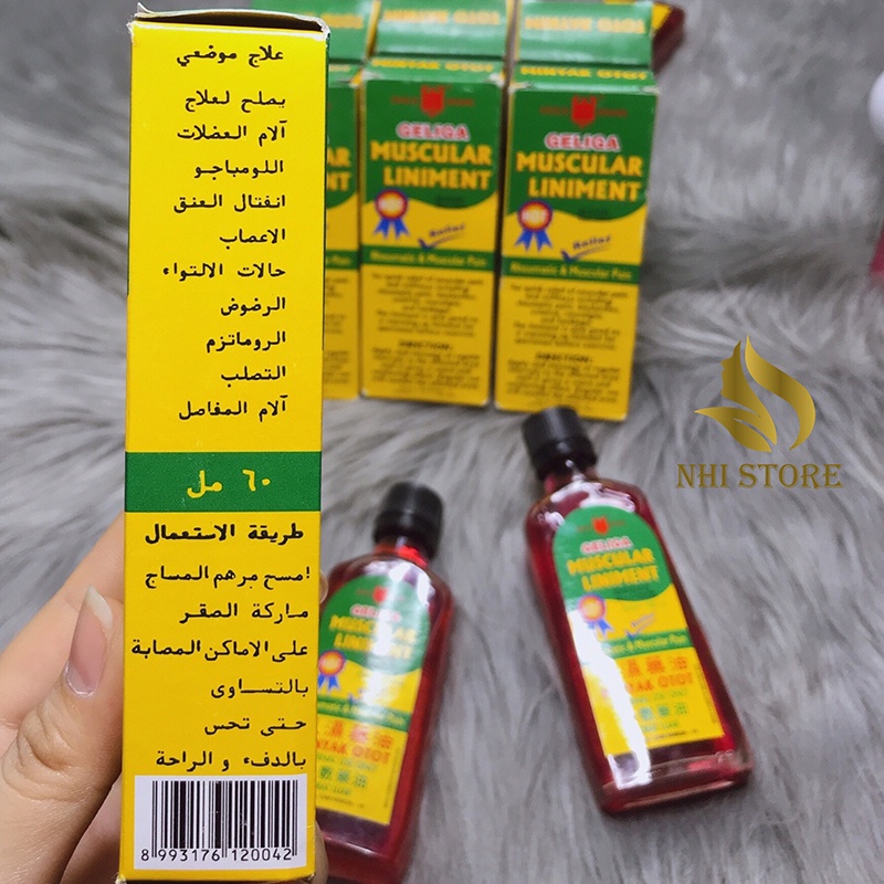 Dầu nóng GELIGA Muscular massage xoa bóp đau nhức cơ khớp bầm tím bong gân indonesia 60ml
