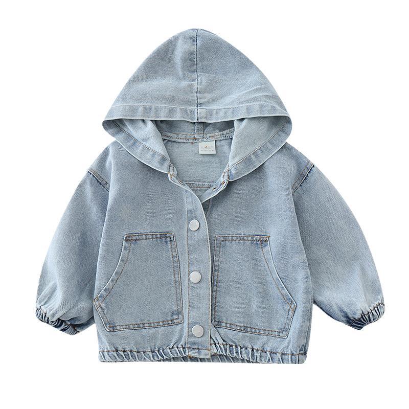 Áo Khoác Denim Phong Cách Phương Tây Thời Trang Xuân Thu Cho Trẻ Em