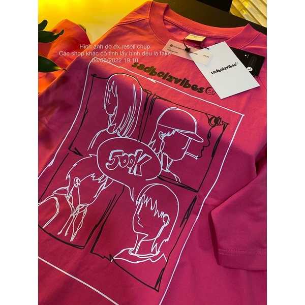 Áo Thun Sadboiz 500k Anniversary tee - pink/white