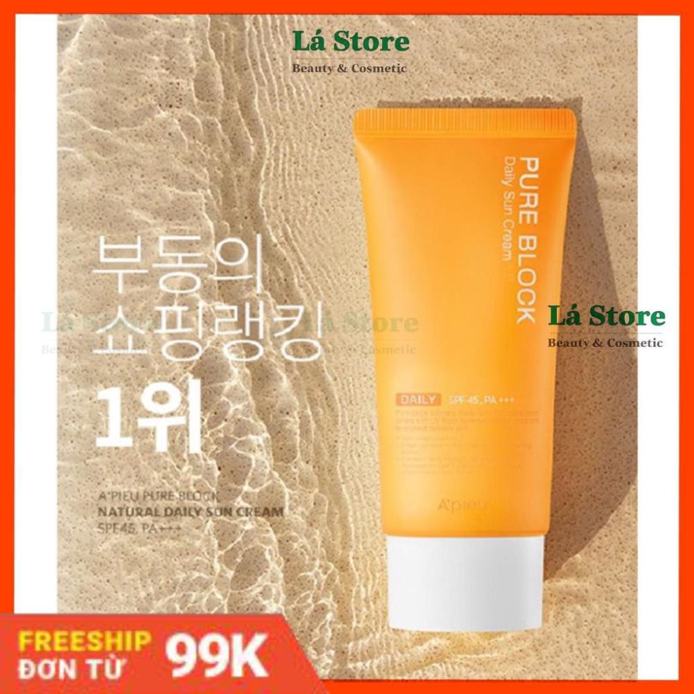 CHÍNH HÃNG -  HÀNG CHÍNH HÃNG - Kem chống nắng A'pieu Pure Block Natural Sun Cream 50ml (mẫu mới)