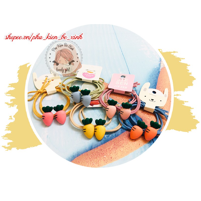 Chun Cột Tóc Nữ 💖FREESHIP💖 Giảm 2K khi nhập [PHUKIENX2] Dây Buộc Tóc Họa Tiết Củ Cải Cho Tóc Thêm Xi