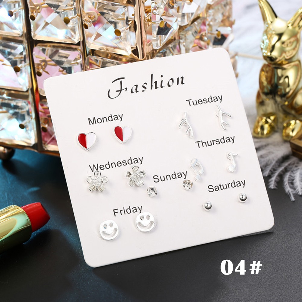 Set 7 Đôi Bông Tai Thời Trang Nữ