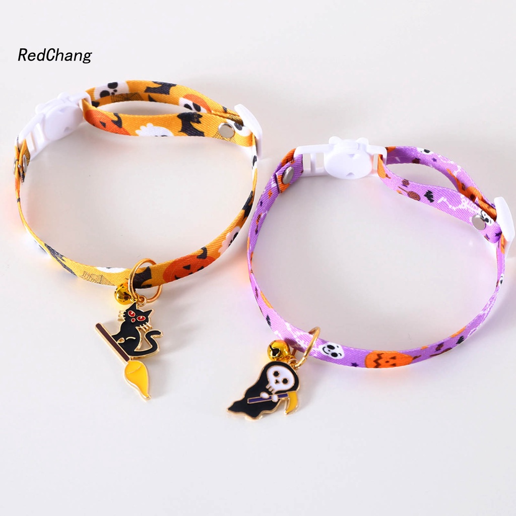 Vòng đeo cổ có chuông mềm mại phong cách Halloween cho thú cưng