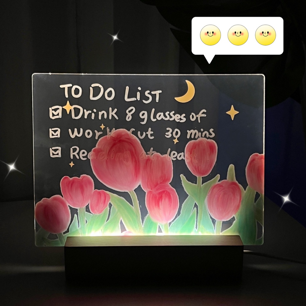 Bảng Ghi Chú Tích Hợp Đèn Bảng Acrylic Trong Suốt Để Bàn Tặng Kèm Ảnh In Theo Yêu Cầu Quà Tặng Sinh Nhật, Dịp Đặc Biệt