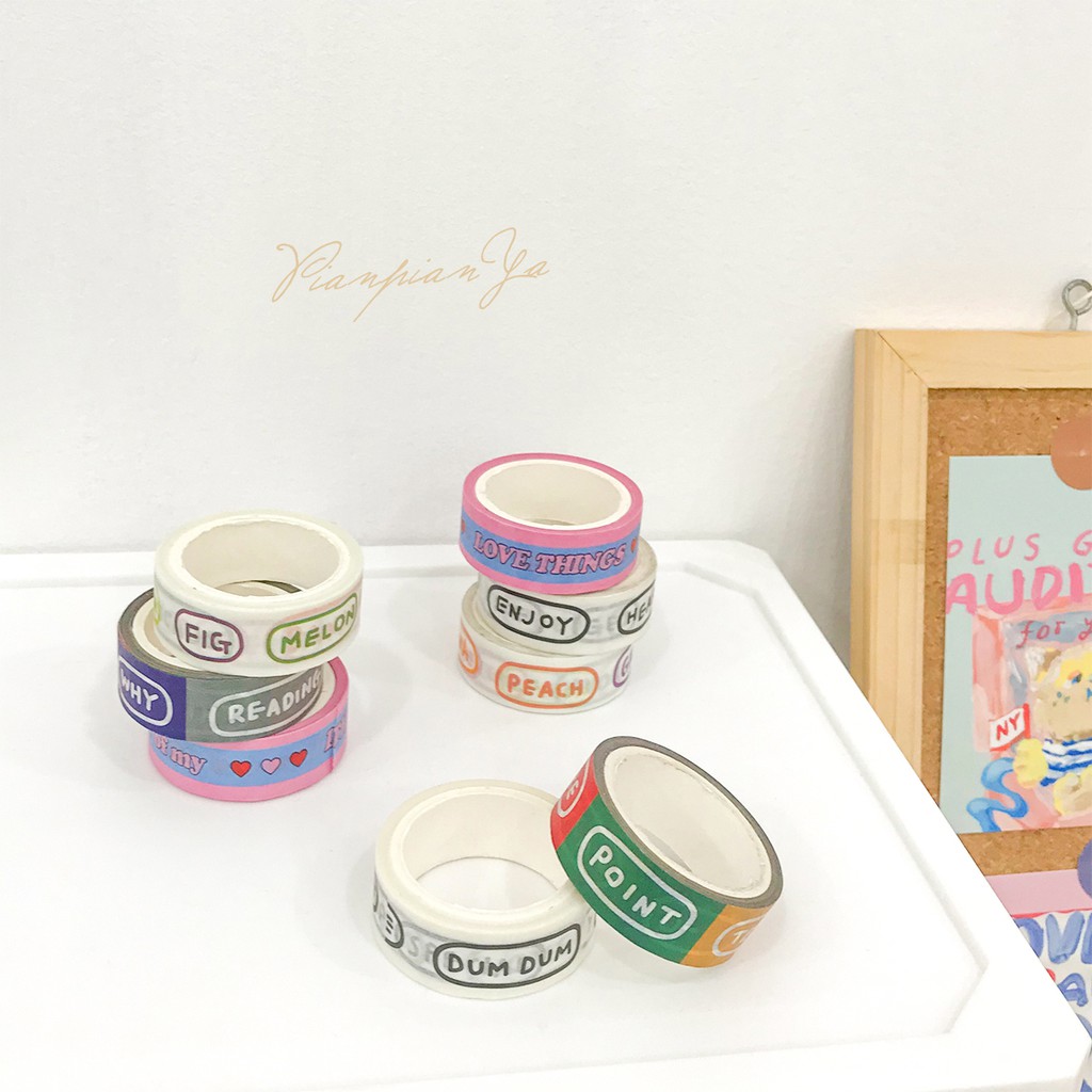 Cuộn Băng Dính Washi Tape Hình Băng Dính Dễ Thương Hàn Quốc - A27 HAMYN