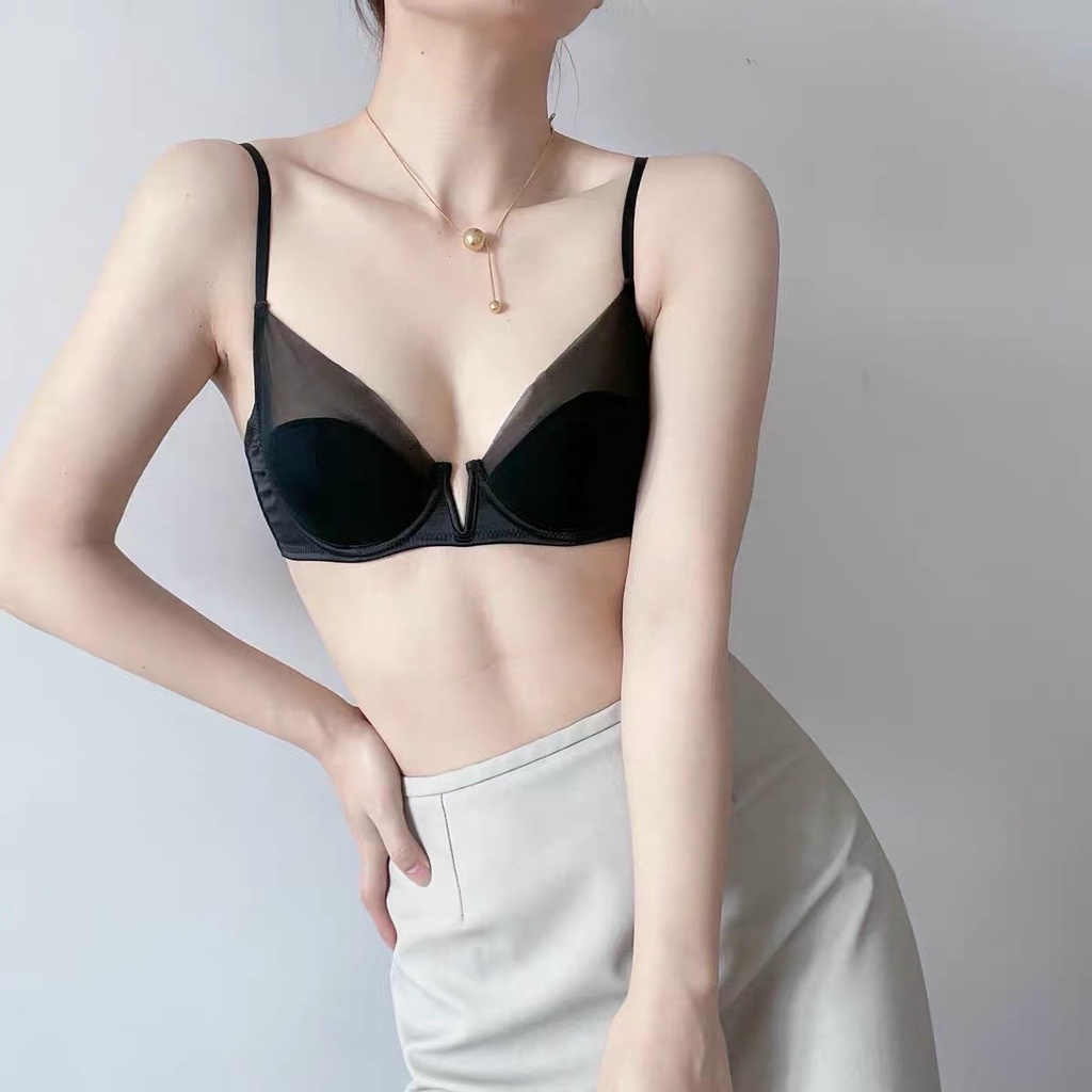 Bộ đồ lót nữ Embra có gọng nâng ngực khoét giữa lụa nước mềm mịn EBB60