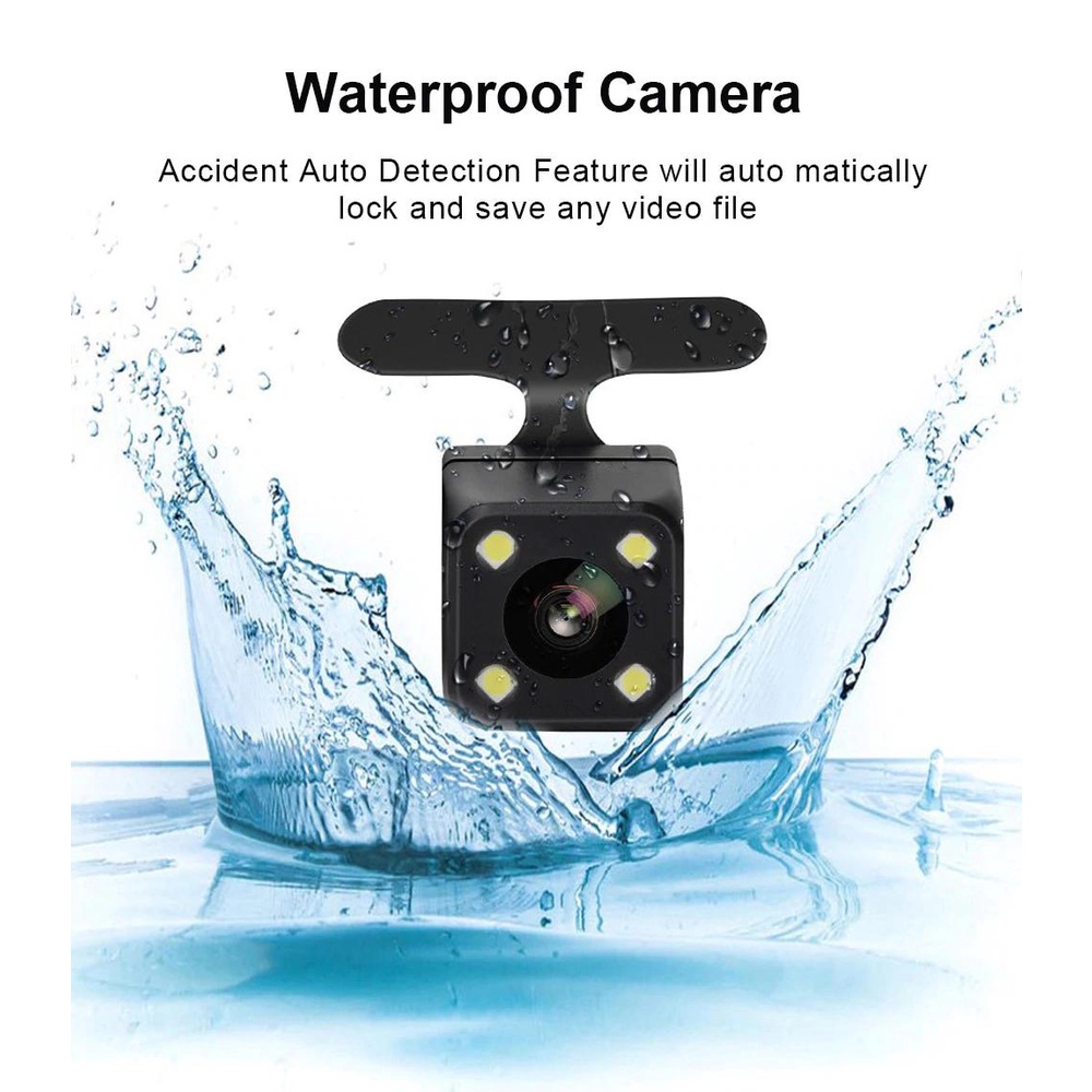 Camera hành trình ô tô trước sau Rundong Dual Lens HD 1080P | Tích hợp màn hình cảm ứng LCD, Led nhìn ban đêm góc rộng