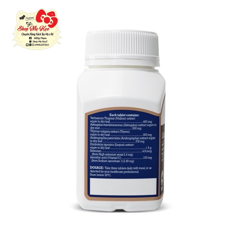 [Mẫu Mới - Date 2027] Viên uống Bổ phổi, thải độc phổi Vitatree lung detox 60 viên của Úc