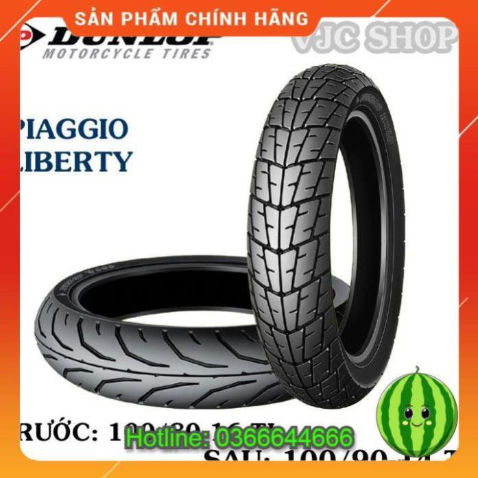 Lốp xe Piaggio Liberty hãng Dunlop cỡ 100/80-16 và 100/90-14