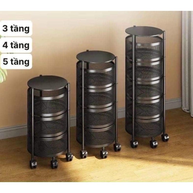 Kệ Sắt Tròn Xoay Kệ Xoay Đựng Rau Củ Đa Năng
