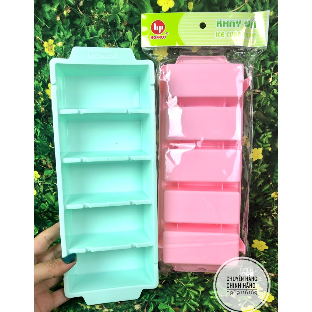 Khay đá nhựa cao cấp Hofaco 5 viên lớn HPL08 - Khay đá Hồng Phát dùng để làm đá uống bia