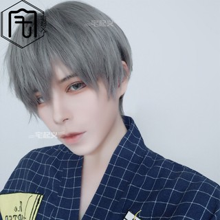 Tóc Giả Ngắn Màu Xám Cho Nam