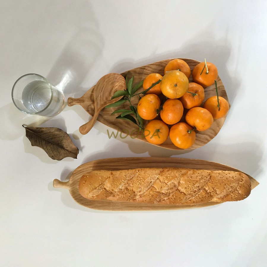 Khay Hình Chiếc Lá Bàng - Khay Gỗ Tự Nhiên Decor Độc Đáo