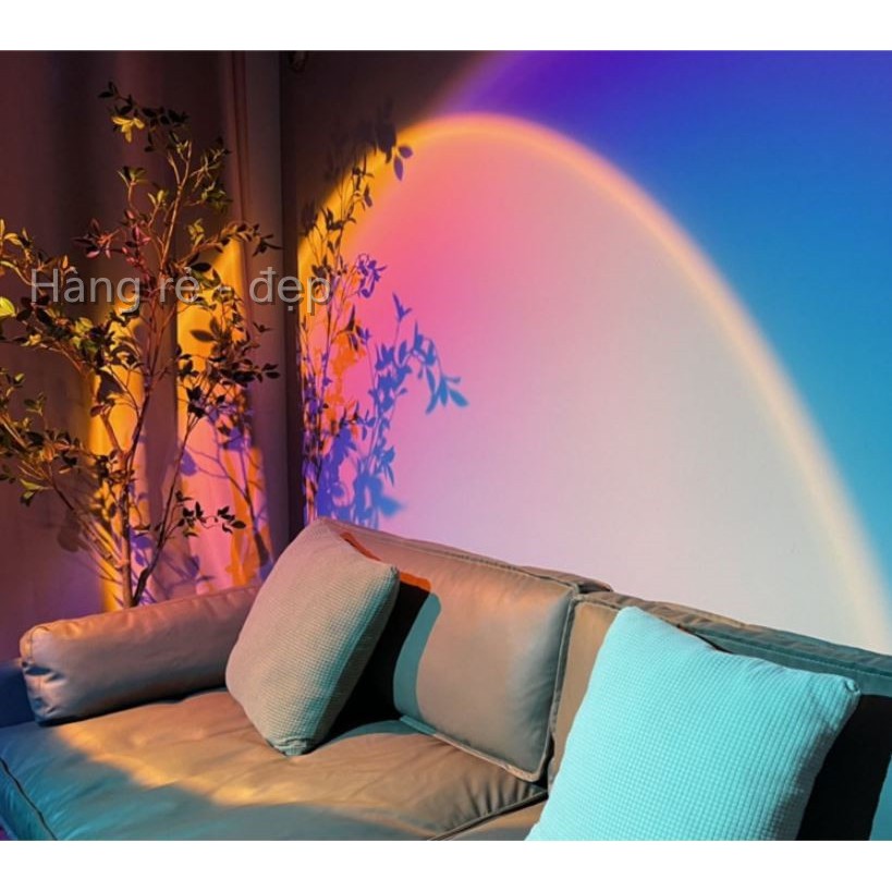Đèn Led Màu Cầu Vồng Trang Trí Phòng Ngủ Tiktok phổ biến For INS background Sunset Projector Floor Lamp