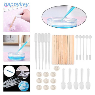 Set 35 dụng cụ đúc nhựa resin epoxy UV có que khuấy ống nhỏ giọt tự làm đồ thủ công tiện lợi