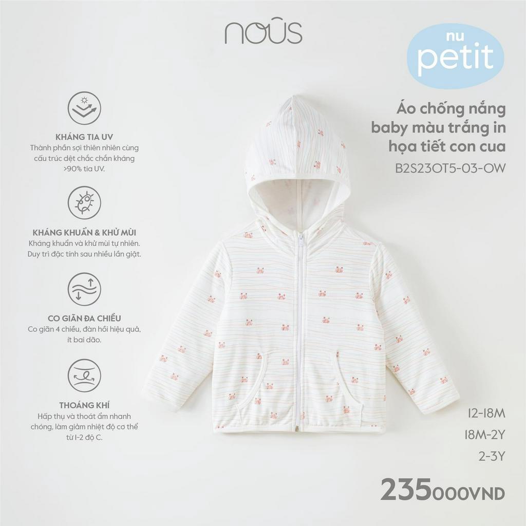 NOUS 2023 - Áo chống nắng baby nhiều màu mũ tai gấu