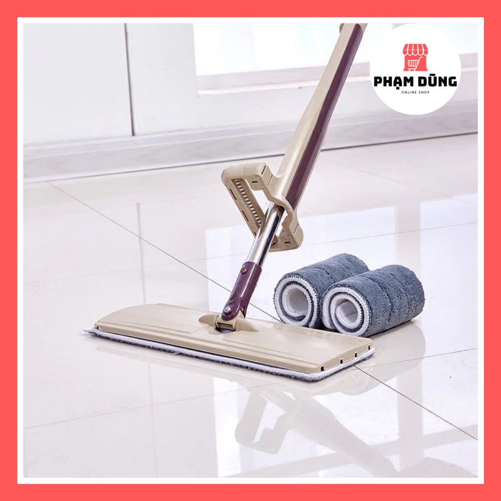 Cây lau nhà tự vắt thông minh kèm 2 bông lau Spin Mop.