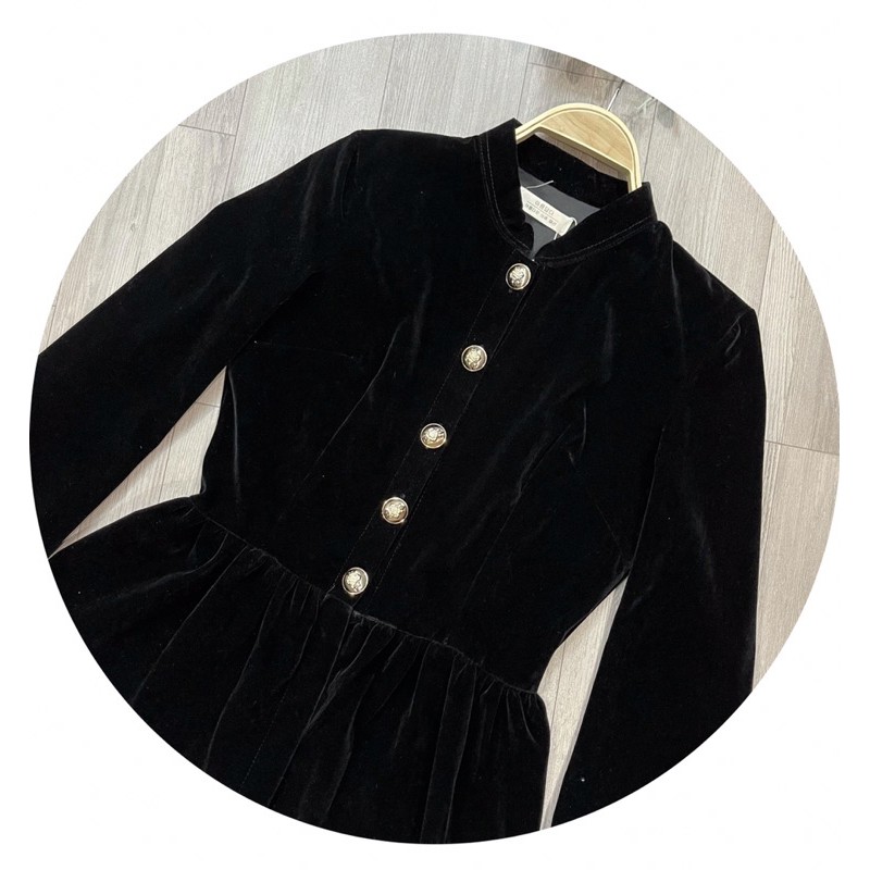 ÁO NHUNG DÀI TAY DÚM EO, DÁNG PELUM SANG TRỌNG