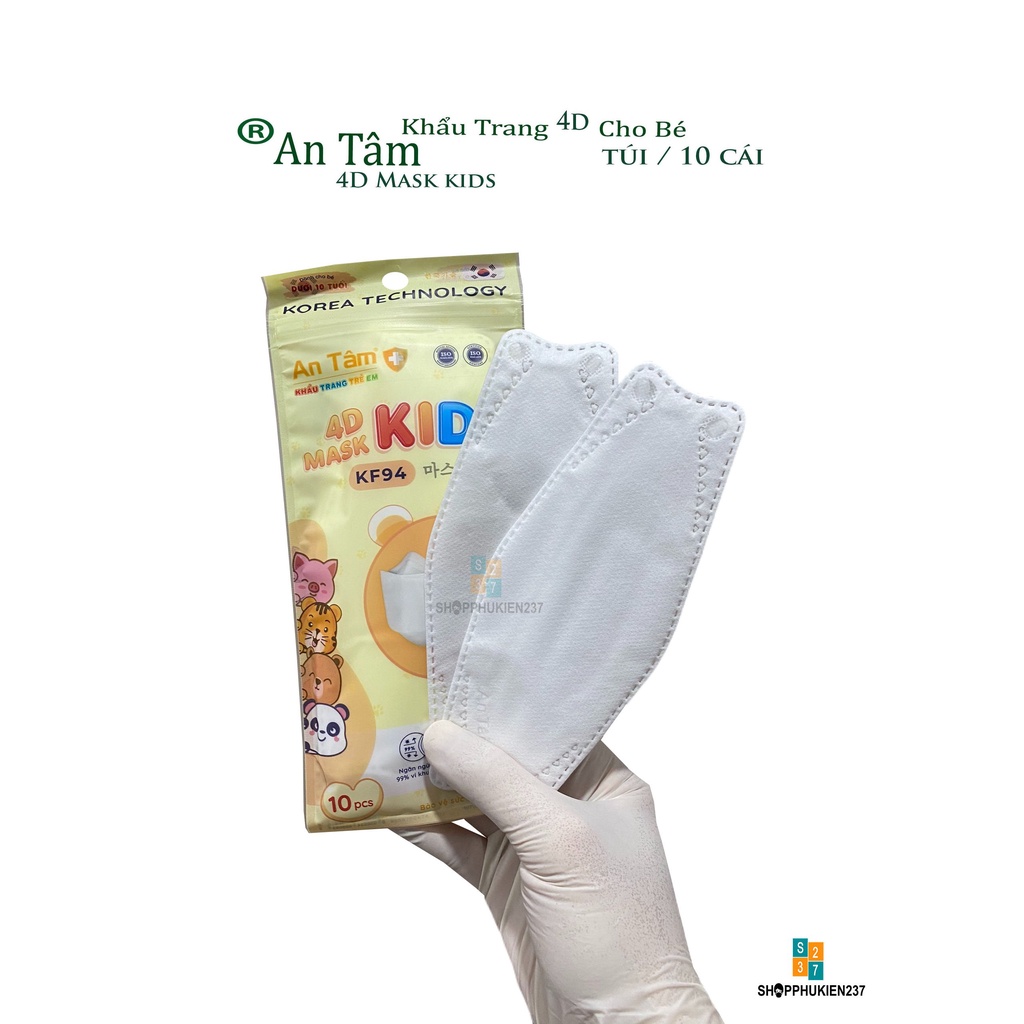 Túi 10 Cái Khẩu Trang Trẻ Em KF94 An Tâm Cho Bé Hình Hoạ Dễ Thương