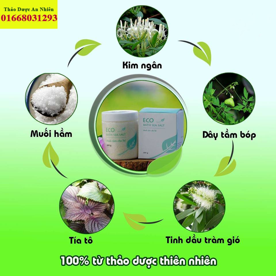 Muối Tắm Bé ECO Hộp 400g An Toàn Cho Bé Giúp Giảm Các Bệnh Ngoài Da ( rôm sảy mề đay)