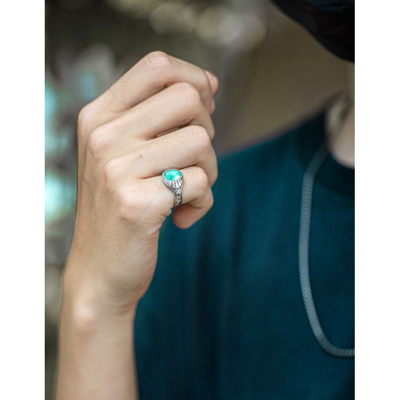 Nhẫn bạc nam, nữ HeliSilver Gothic Onyx S925