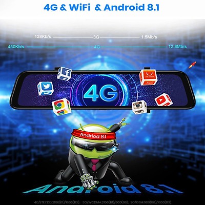 Camera hành trình gắn gương ô tô thương hiệu cao cấp Phisung 4G, Wifi, 10 inch, dẫn đường Navitel, Google map - Z55 | BigBuy360 - bigbuy360.vn