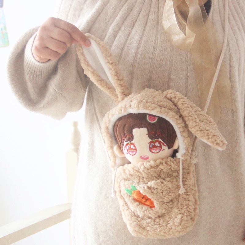 TÚI ĐỰNG DOLL 20CM CÓ TAI THỎ