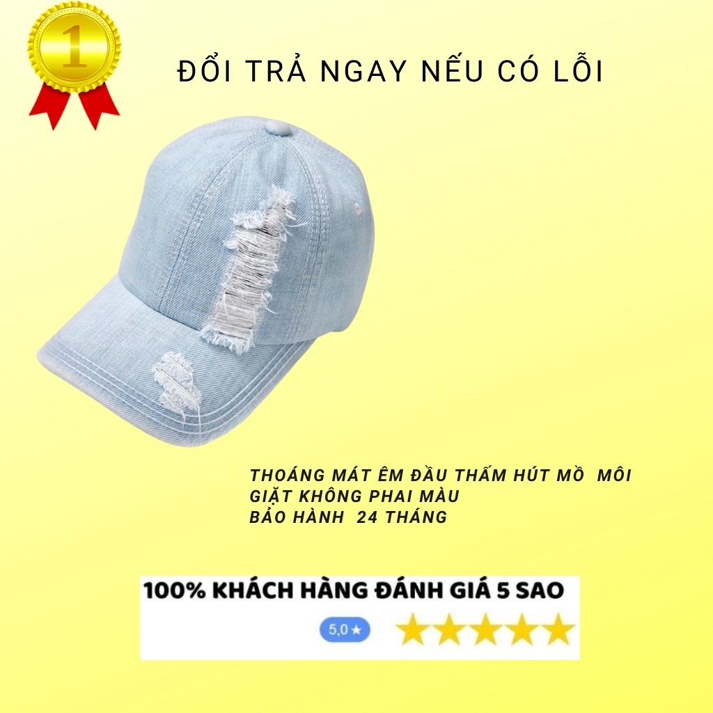 Mũ lưỡi trai jean bụi bặm phong cách❤️freeship❤️ chuẩn form quốc tế unisex phù hợp cả nam và nữ- Mũ Chất FBi