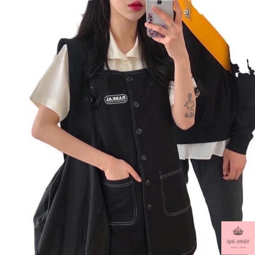 Váy Yếm Logo Chỉ Nổi Chất Thái Chéo Mặc Mùa Đông Mùa Hè Đều Được Edel Ảnh Cận Chất + Đánh Giá | BigBuy360 - bigbuy360.vn