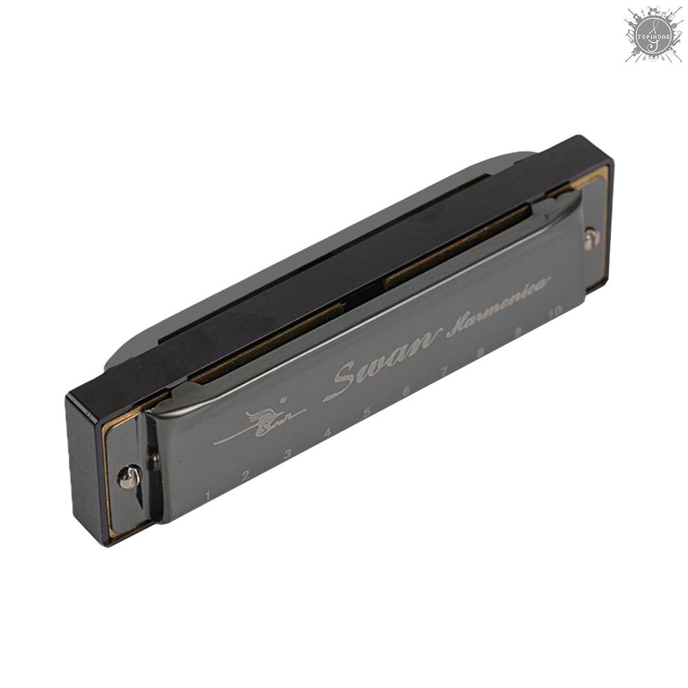 Kèn harmonica SWAN SW1020-7 10 lỗ 20 tông khóa C diatonic kèm hộp đựng ABS biểu diễn tiêu chuẩn cho trẻ em và người lớn