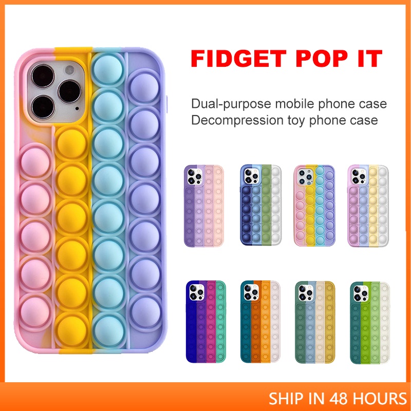 🌟Trong Kho🌟Đồ Chơi Bóp Bong Bóng Nổ Hình Tròn Giảm Căng Thẳng Cho Vỏ Điện Thoại For IPhone 12 Pro Mini 11 XS Max XR 7 8 Plus@steam96.vn