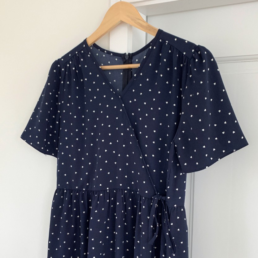 Váy MORAN hoa nhí dáng dài babydoll cổ V nhẹ nhàng vintage Hàn Quốc