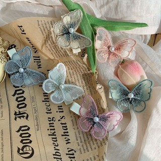 Kẹp Tóc Bướm Vải Đính Ngọc 🦋